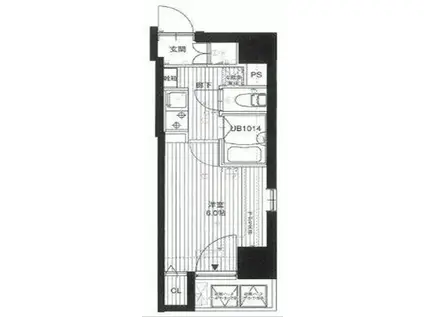 ファーストプレイス菊川(1K/8階)の間取り写真