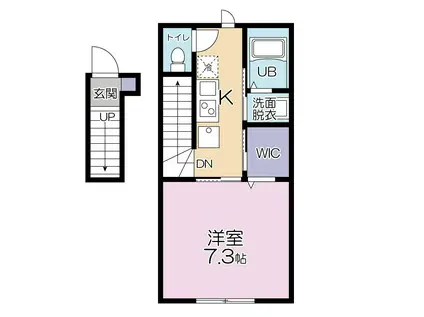 エスパーダひばりが丘(1K/2階)の間取り写真