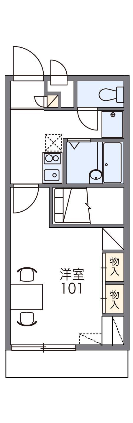 レオパレスふかしの(1K/1階)の間取り写真