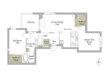 ソフィア新宿(2LDK/4階)の間取り写真