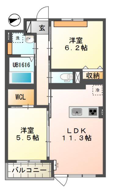 ACT DREAM HOME(2LDK/3階)の間取り写真