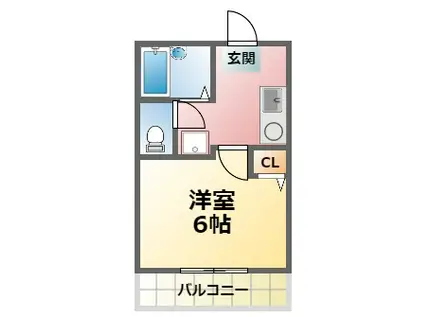 アウレリア甲子園(1K/1階)の間取り写真