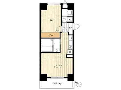 ルーブル白金(1LDK/1階)の間取り写真