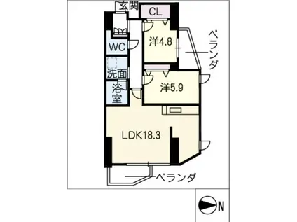 LINEAR STYLE (2LDK/4階)の間取り写真