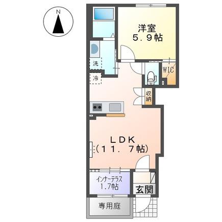 CASA ESTE唐津I(1LDK/1階)の間取り写真