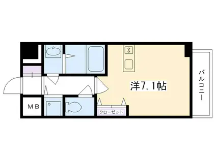 アーバングリーン甲子園(1K/9階)の間取り写真