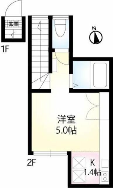 FAIR新小岩イースト(1K/2階)の間取り写真