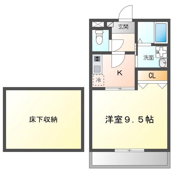 エスペランサ(1K/1階)の間取り写真