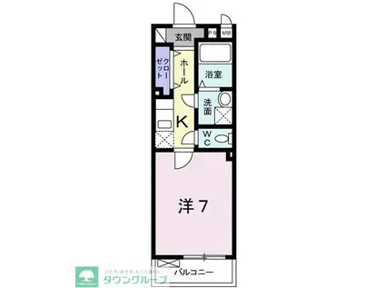 カーサアモローザ(1K/1階)の間取り写真