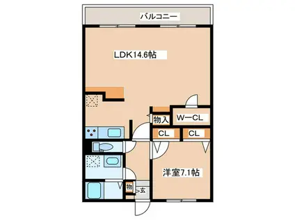 湘南アイランドコースト(1LDK/1階)の間取り写真