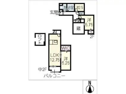 地下鉄名城線 黒川駅(愛知) 徒歩10分 2階建 新築(3LDK/2階)の間取り写真