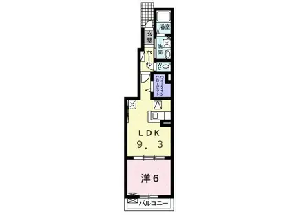 スノーリバーI(1LDK/1階)の間取り写真