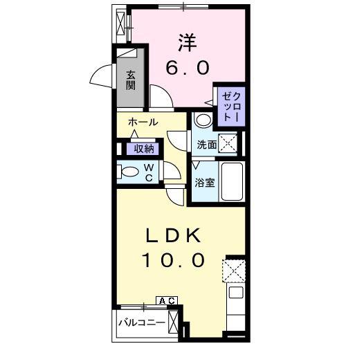 ペスカドーレ(1LDK/2階)の間取り写真