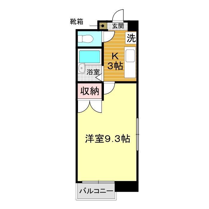 ハイアートビル新下関(1K/7階)の間取り写真