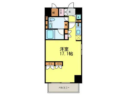 南堀江アパ-トメントシエロ(ワンルーム/12階)の間取り写真