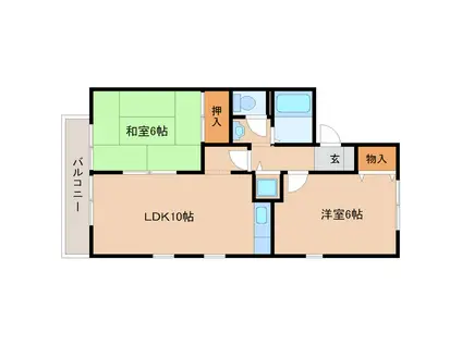 RIO西武庫(2LDK/2階)の間取り写真
