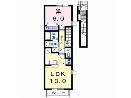 ファースト ステ-ジ(1LDK/2階)の間取り写真