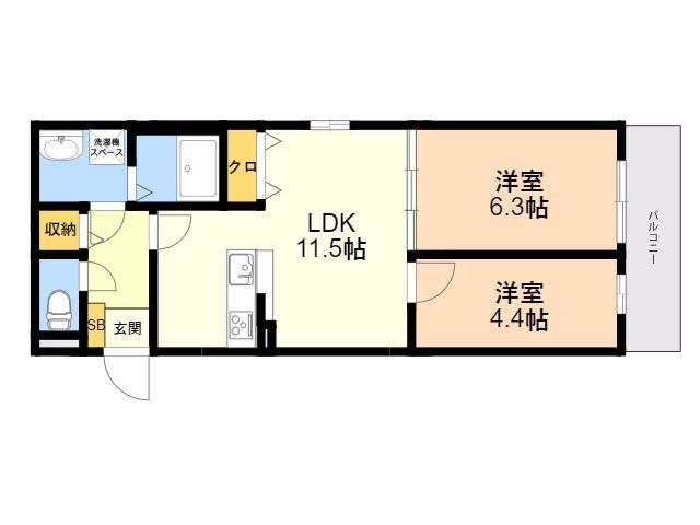 IL・SOLDI(2LDK/1階)の間取り写真