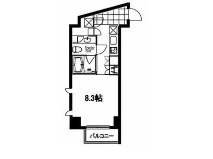 フレンシア麻布十番サウス(1K/3階)の間取り写真
