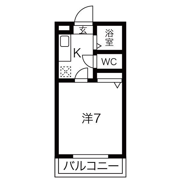 アルプスコート(1K/2階)の間取り写真
