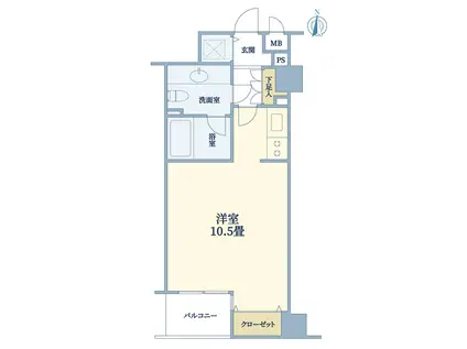 アルクス自由が丘(ワンルーム/3階)の間取り写真