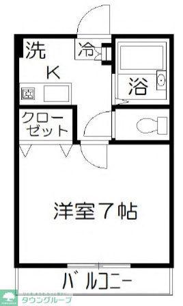 マーブル武蔵浦和(1K/1階)の間取り写真
