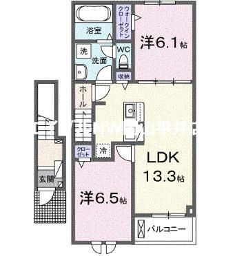 アヴェニールガーデン(2LDK/2階)の間取り写真