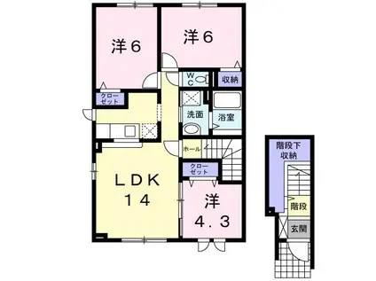 プレベール(3LDK/2階)の間取り写真