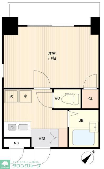プライムアーバン行徳I(1K/1階)の間取り写真