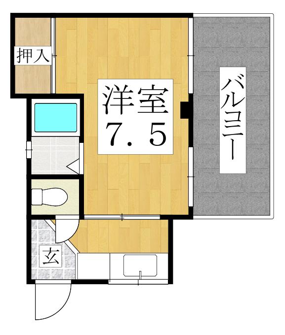 BRUNO王子町(1K/4階)の間取り写真