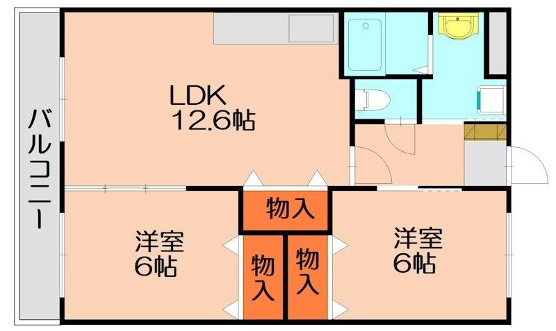CELEBRITY(2LDK/2階)の間取り写真