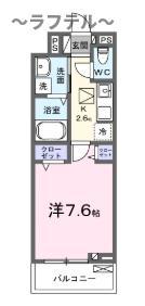 オークランドコーポ(1K/1階)の間取り写真
