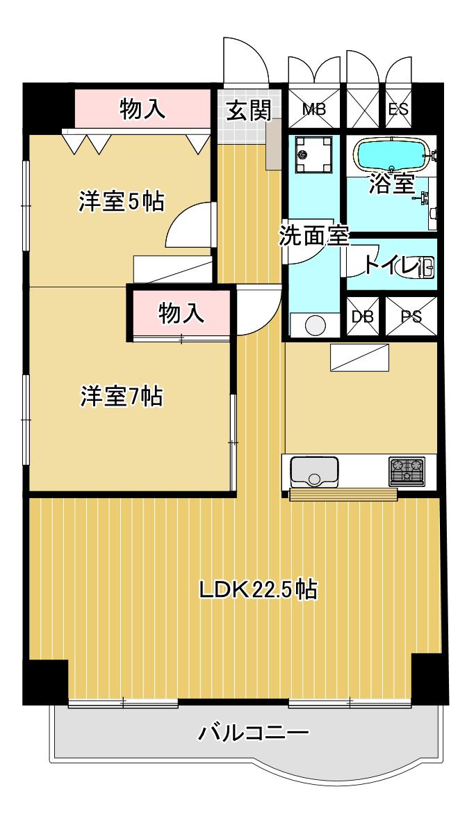 ドルミ八幡(1LDK/3階)の間取り写真