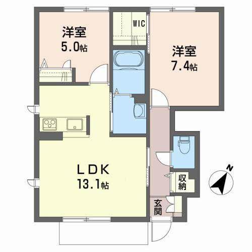 シャーメゾントミーA(2LDK/1階)の間取り写真