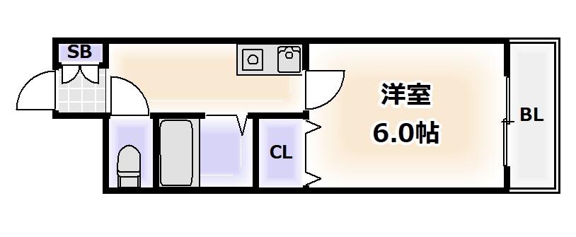 シティライフエステート難波南(1K/10階)の間取り写真