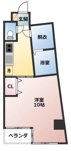 カーサヨサミ(1K/4階)の間取り写真
