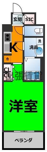 S-RESIDENCE堀田駅前FUTUR(1K/5階)の間取り写真