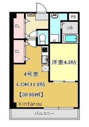 プリモクラッセ幕張ノース(1LDK/3階)の間取り写真