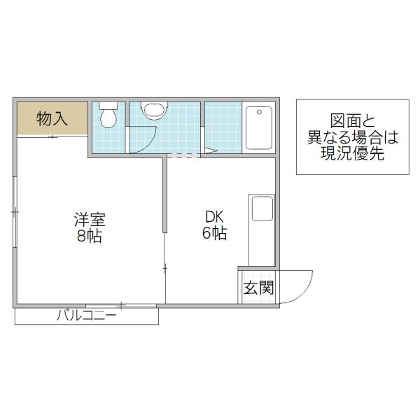 イーストヒルズ(1DK/1階)の間取り写真