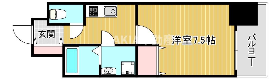 クレアートヨーロッパアベニューシティライフ(1K/5階)の間取り写真