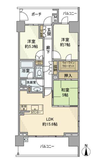 アデニウムコート木場公園(3LDK/5階)の間取り写真