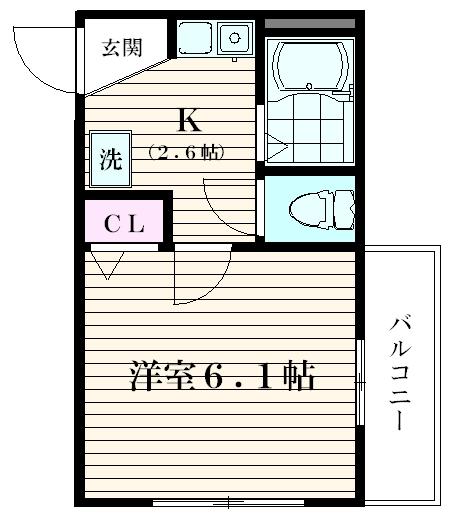 NTハウス(1K/3階)の間取り写真
