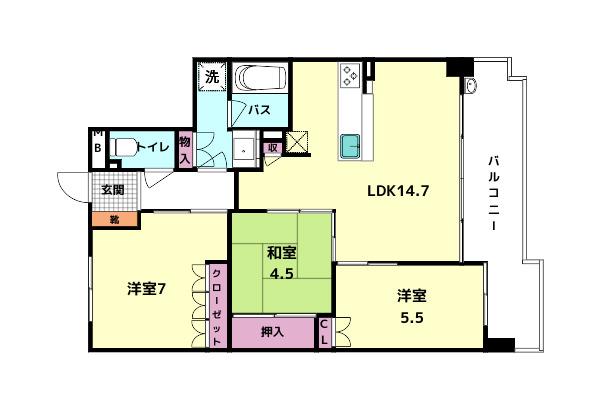 アトレ新大宮(3LDK/5階)の間取り写真