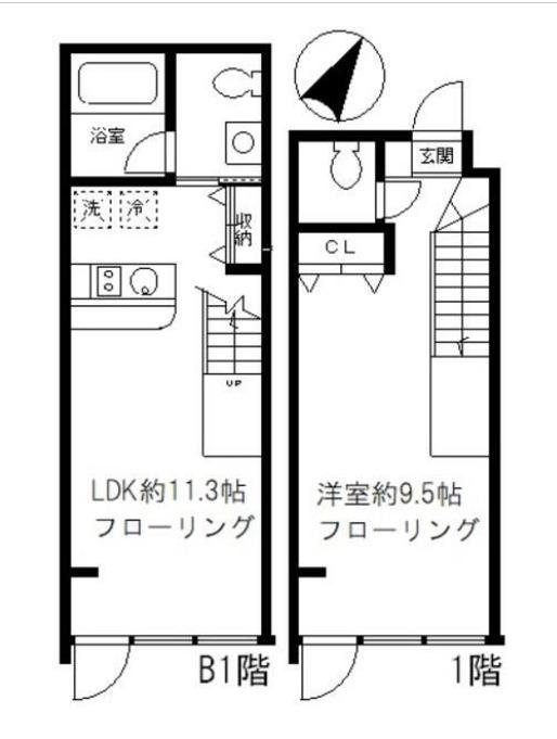 グランアセット月島(1LDK/B1階)の間取り写真