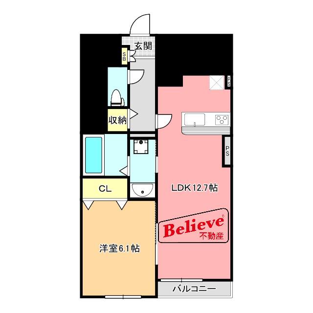 エルグランドパティオ 参番館(1LDK/1階)の間取り写真