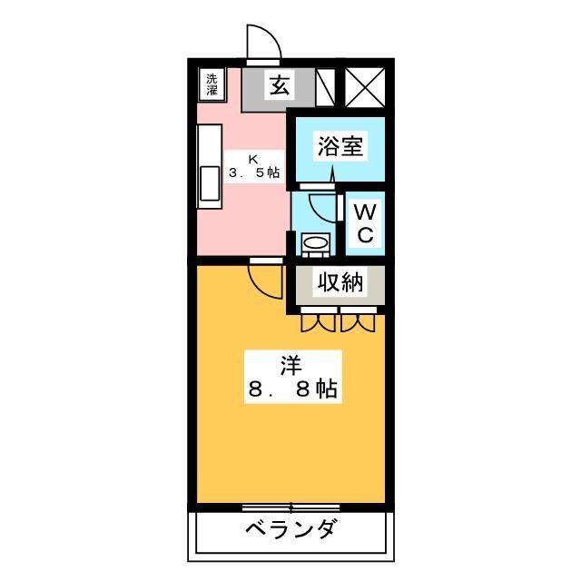 ポスト・マローネ(1K/5階)の間取り写真