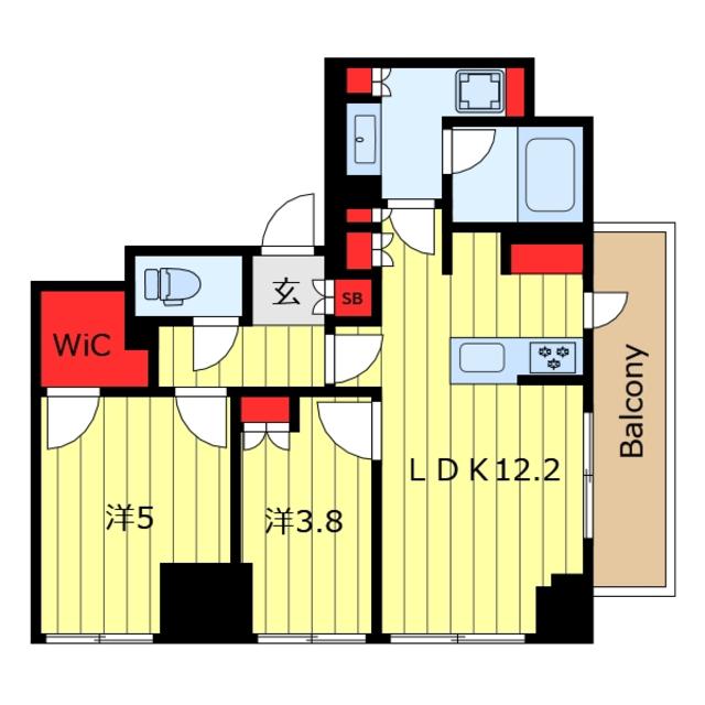 クレストコート町屋(2LDK/3階)の間取り写真