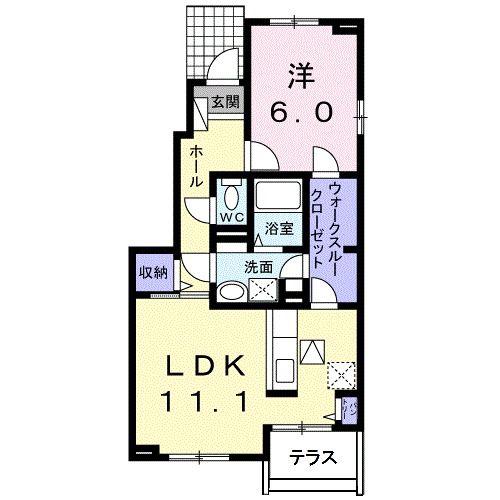 ハニーエンジェル(1LDK/1階)の間取り写真