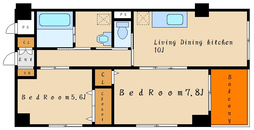 MAISON AKASHI(2LDK/3階)の間取り写真