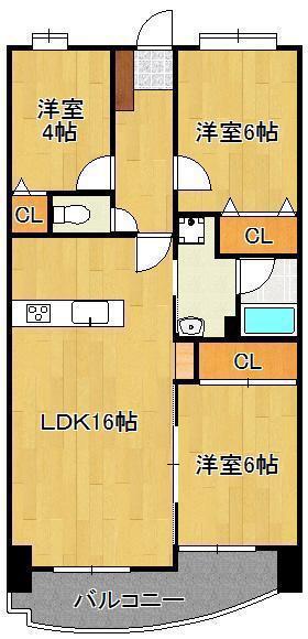 レスポアール麻生(3LDK/2階)の間取り写真